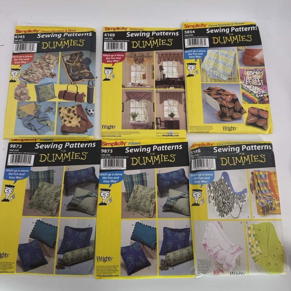 Simplicity Sewing Patterns Home Decor Uncut Sewing Patterns For Dummies 6 Packet